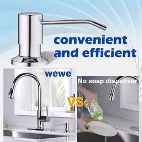 img 3 attached to Stainless Steel Polished Chrome Soap Dispenser For Kitchen Sink By WEWE - Built-In Countertop And Under Sink Refillable Soap Dispenser For Optimal Convenience