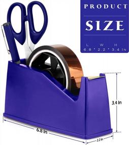 img 3 attached to Desktop Tape Dispenser For Heat Tape And Masking Tape With 1" And 3" Core Holder, Ideal For Sublimation Projects, Dimensions 6.8 X 2.2 X 3.4 Inches, Blue