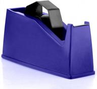 desktop tape dispenser for heat tape and masking tape with 1" and 3" core holder, ideal for sublimation projects, dimensions 6.8 x 2.2 x 3.4 inches, blue логотип