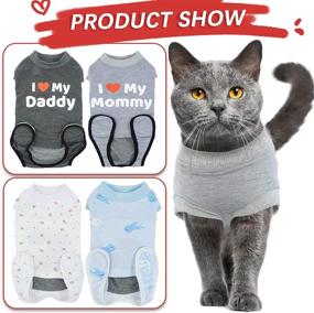 img 2 attached to 🐱 DENTRUN Cat Surgery Anti-Licking Spay Recovery Suit | Pet Surgical Recovery Snuggly Suit for Male Female Abdominal Wounds + Bandages | Cat Small Dog Cone E-Collar Alternative Recovery Shirt After Surgery