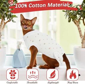 img 3 attached to 🐱 DENTRUN Cat Surgery Anti-Licking Spay Recovery Suit | Pet Surgical Recovery Snuggly Suit for Male Female Abdominal Wounds + Bandages | Cat Small Dog Cone E-Collar Alternative Recovery Shirt After Surgery