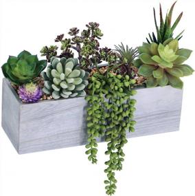 img 2 attached to Supla Pack of 6 Assorted Artificial Succulents Plant Picks - Textured Faux Succulent Stems, Fake Succulent Bouquet, String of Pearls for Faux Succulent Floral Arrangement Accent