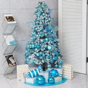 img 1 attached to Небьющиеся синие рождественские украшения для украшения елки - набор из 4 гигантских шариков ртути
