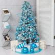 shatterproof blue christmas ornaments for tree decorating - set of 4 giant mercury balls logo