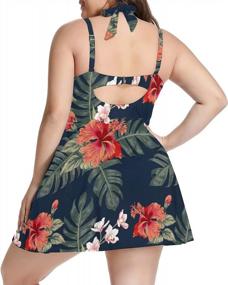 img 3 attached to LALAGEN Plus Size Halter Swimdress Tankini Set For Women - Two Piece Swimsuit Perfect For Swimming