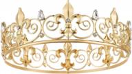 gold medieval royal tiara crown for men - perfect for prom, costume party and birthdays - full round vintage king crown by coucoland logo