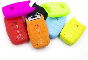 img 4 attached to LIGHTKOREA 4 Button Silicone Smart Key Case Cover 1Pcs For Kia Soul Carnival Sedona NIRO Sorento Sportage Rio Forte Optima Cerato Koup (Lime)