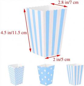 img 1 attached to Pack Of 36 Open-Top Light Blue Popcorn Boxes - Ideal For Parties, Weddings, And Baby Showers - Sturdy Cardboard Candy Containers - Perfect For Dessert Tables And Popcorn Favors
