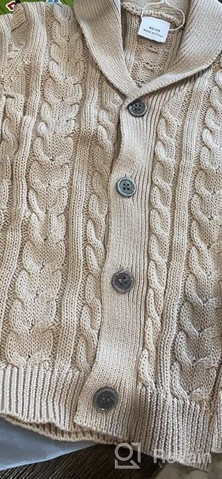 img 1 attached to Feidoog Baby Boys V-Neck Cardigan Crochet Sweater Knit Button Pullover Sweatshirt Toddler review by Los Bizness