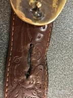 img 1 attached to 👉 Embossed Western Scrollwork Brown Leather Men's Belt Accessories review by Kevin Garcia