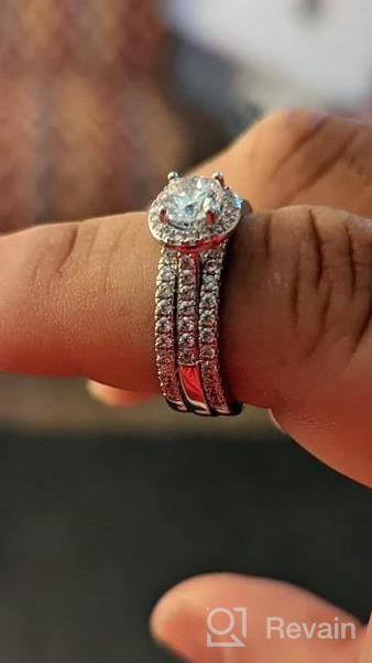 img 1 attached to TIGRADE 1CT Bridal Ring Set With Halo CZ Engagement Rings - Perfect For Women'S Wedding Bands review by Rebecca Flores