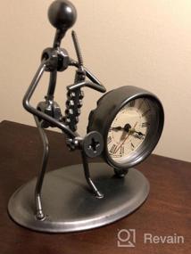 img 7 attached to Classic Vintage Iron Art Musician Clock Figure Ornament - Guitar Decor For Home Office Desk Gift (C70)
