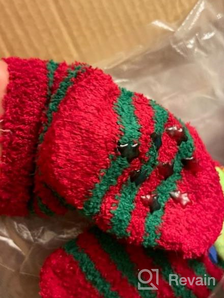 img 1 attached to 🧦 SATINIOR 3 Pairs Kids Christmas Socks - Cute Fuzzy Slipper Socks | Winter Warm Socks for Children review by Laurie Thomas