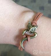 img 1 attached to Retro Bronze Fox Bracelet with Brown Rope Chain - Cute and Lovely Gift for Girlfriend, Lover and Friends by Joyplancraft review by Jennifer Phillips