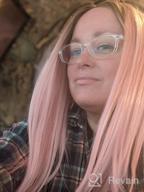 img 1 attached to Oxeely Pink Synthetic Wig: Glueless, Curly Wave No Lace Hair Wig For Women Cosplay Shoulder Length review by Ryan Cornelison