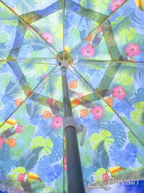 img 1 attached to AMMSUN 6.5Ft Heavy Duty HIGH Wind Fringe Beach Umbrella With Sand Anchor & Tilt Sun Shelter , UV 50+ Sun Protection Outdoor Sunshade Umbrella With Carry Bag For Patio Garden Beach Pool Backyard Sports Multicolor Green review by Danny Robertson