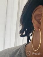 img 1 attached to Set of 3 Pairs of Hypoallergenic 925 Sterling Silver Post Thin Loop 💎 Hoop Earrings for Women, 14K Gold Plated – Perfect for Girls Looking for Big Hoops review by Sarah Watson