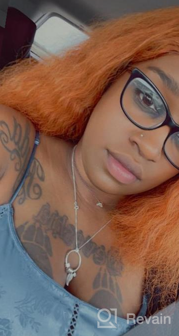 img 1 attached to Glamorous Ginger Orange Lace Front Human Hair Wig - 22 Inch Wet Wavy Style For Black Women review by Kay Daniels