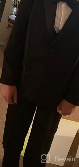 img 1 attached to Stylish and Contemporary Black n Bianco Boy's Modern Tuxedo Dresswear Set review by Cedric Edwards