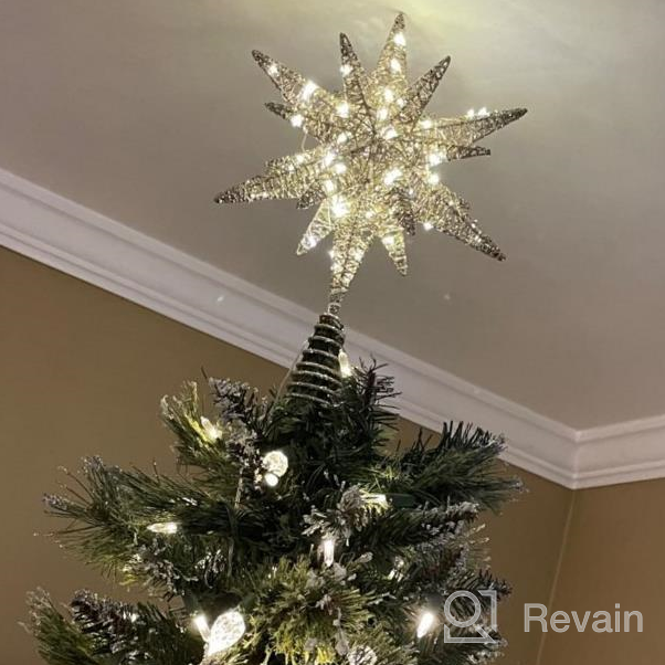 img 1 attached to 🌟 Lewondr Silver Christmas Star Tree Topper with Lights - Battery Powered Bethlehem Star Lighted Xmas Tree Ornament for Indoor Holiday review by Jeff Ross