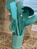 img 1 attached to Deedro'S 16-Piece Silicone Kitchen Utensils Set: Colorful, Heat Resistant, Nonstick, And Stylishly Organized With A Holder review by Kyle Cross