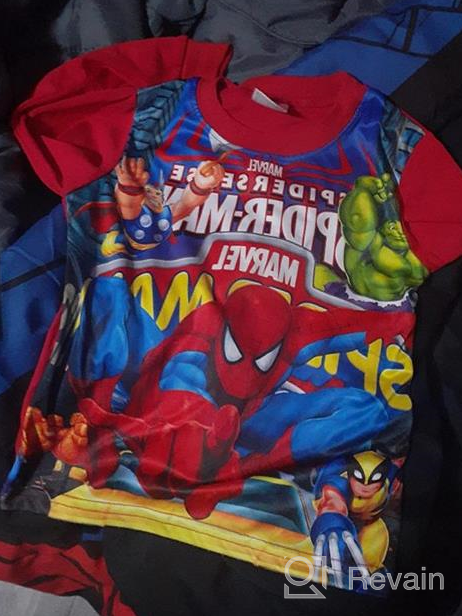 img 1 attached to N'aix Kids' Cotton Pajamas with Cartoon Superhero Print in 2-Piece Set: Cartoon Sleepwear for Little Boys review by Kelz Dixon