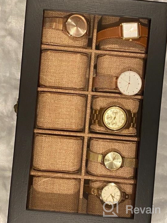 img 1 attached to Keep Your Watches Safe And Stylish With Emfogo 10-Slot Watch Box - Perfect Gift For Men And Women On Father'S Day, Birthday, Or Anniversary review by Farhad Cantu