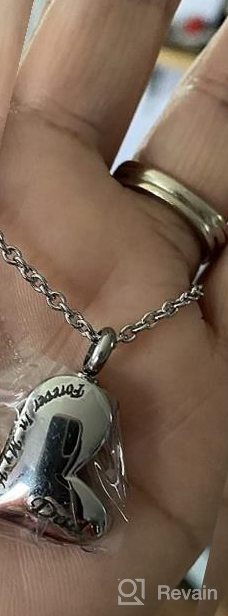 img 1 attached to Dad Forever in My Heart Cremation Urn Ashes Necklace - Stainless Steel Keepsake Pendant | Waterproof Memorial Jewelry review by Bill Wasson