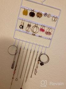 img 8 attached to 72 Holes & 10 Hooks - Space-Saving Jewelry Storage Organizer: Lemonadeus Black Hanging Necklace, Earring, Bracelet Holder