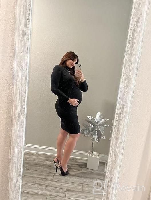 img 1 attached to Yeshape Turtleneck & Long Sleeve Maternity Dress Side Ruched Maternity Dress For Daily Wear Baby Shower Maternity Photoshoot review by Tingate Skrbec