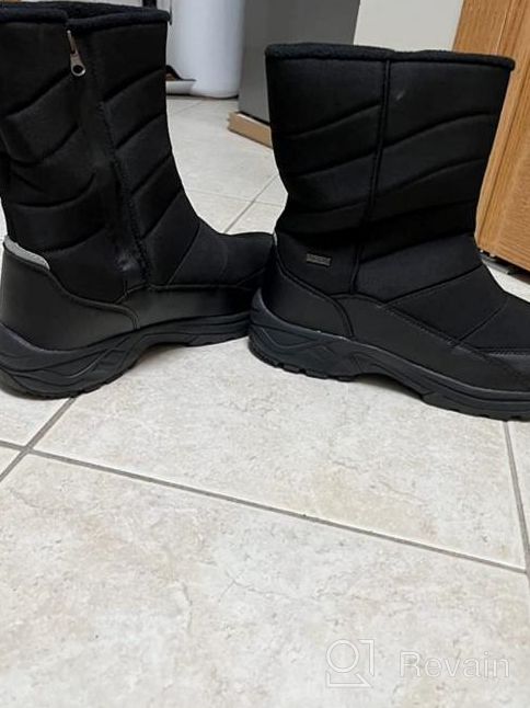 img 1 attached to Men'S Winter Snow Boots: SILENTCARE Mid-Calf Fur Warm Waterproof Slip On Outdoor Athletic Shoes. review by Evan Calvert