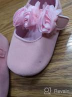 img 1 attached to Floral Sparkly Mary Jane Flats For Baby Girls - Soft Sole Infant Moccasins For Toddler Princess Dress Shoes By Antheron review by Greg Shorter