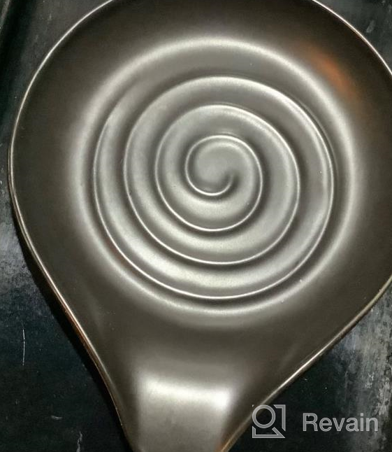 img 1 attached to Large Porcelain Spoon Rest For Kitchen Countertop - White Farmhouse Style Holder For Spatula, Spoons, And Tongs - Convenient Stove Top Spoon Holder For Cooking And Decor review by Richard Ahmar