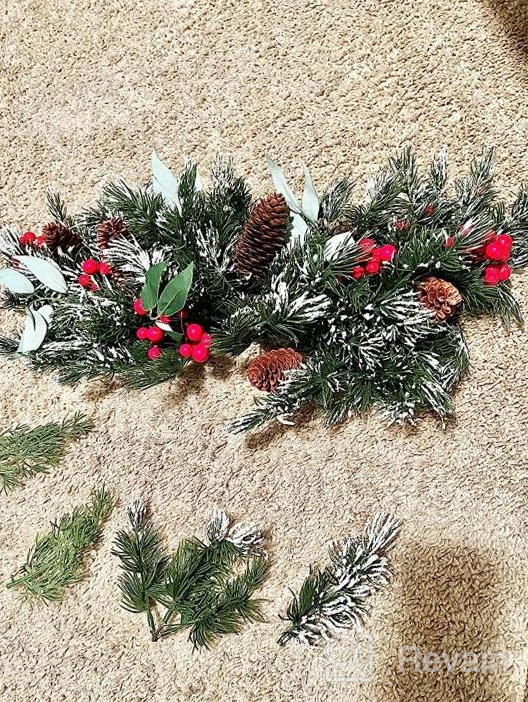 img 1 attached to Deck The Halls With HiiARug'S 26 Inch Christmas Mailbox Swag - Faux Pine, Berries & Cones For Festive Outdoor Decor review by Keith Howe