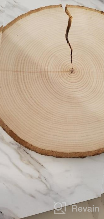 img 1 attached to Rustic Charm: Kingcraft 4-Pack Of Large Natural Wood Slices For Wedding And Party Decor review by Alexander Craner