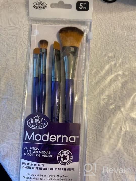 img 1 attached to Upgrade Your Painting Skills With Royal & Langnickel'S 5-Piece Moderna Brush Set; Perfect For All Mediums And Includes Wash, Angular, Filbert, Shader And Spotter Brushes. review by Natalie Lee