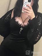 img 1 attached to Black Lace Mini Sleeveless Gothic Summer Dress - Draped Bodycon Vintage Goth Dress review by Carol Perez