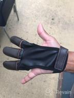 img 1 attached to KESHES Archery Glove Finger Tab: Leather Gloves For Recurve & Compound Bow, Three Finger Guard For Men Women & Youth review by Justin Gomez
