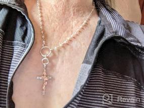 img 6 attached to Ожерелье с крестом из стерлингового серебра с подвеской в ​​виде цветка розы и ромашки - религиозный подарок для женщин