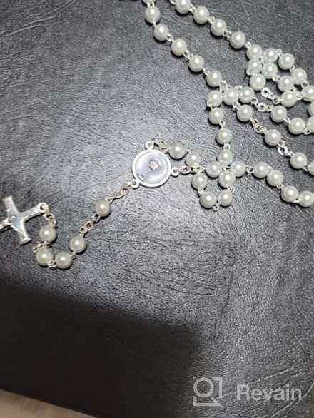 img 1 attached to 📿 Clear Acrylic Bead First Communion Rosary in Keepsake Box - 15 1/2 Inch review by Tim Lea