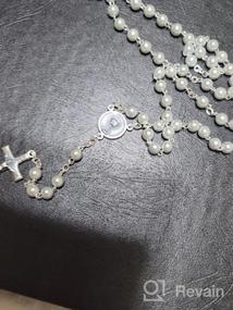 img 4 attached to 📿 Clear Acrylic Bead First Communion Rosary in Keepsake Box - 15 1/2 Inch