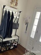img 1 attached to HOMEKOKO Coat Rack Shoe Bench, Hall Tree Entryway Storage Bench, Wood Look Accent Furniture With Metal Frame, 3-In-1 Design (Oak & White) review by Constance Rodriguez