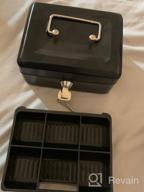 img 1 attached to Secure Your Cash With Decaller Cash Box: Metal Locking Money Box With Key Lock And Money Tray, 7 4/5" X 6 4/5" X 3 3/5", Black, QH2003S review by Travis Showcase