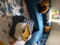 картинка 1 прикреплена к отзыву L-образный секционный диван середины века Blue Velvet с шезлонгом, обращенным вправо, для гостиной, комплект из 2 предметов, ширина 113 дюймов, автор Acanva от Misty Gomez