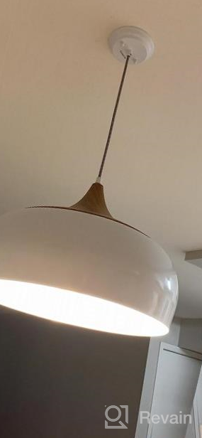 img 1 attached to Modern Wood Pattern Ceiling Lights With LED Bulb Ideal For Dining, Kitchen, Living & Study Rooms - PL1001 review by Juan Grayson
