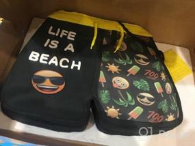 img 3 attached to 🏖️ Boys' Swim Shorts with Sun and Palm Trees Emojis