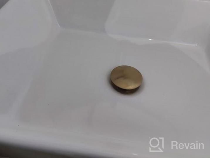img 1 attached to TRUSTMI Brass Pop Up Sink Drain Stopper with Overflow - Brushed Gold Bathroom Faucet Vessel Vanity Sink Drainer: Stylish and Functional! review by Jeremy Hudson