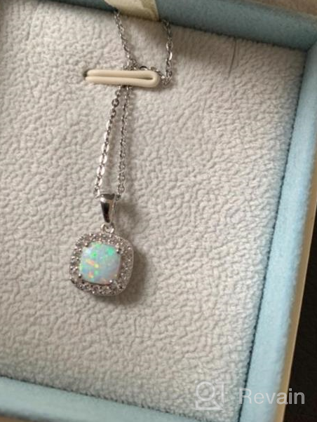 img 1 attached to Carleen White Gold Plated Sterling Silver CZ & Opal Jewelry Set for Women: Elegant, Affordable & Gift-Worthy review by Brianne Young