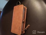 img 1 attached to Multi-Functional Vintage Wallet Case For IPhone 8 Plus With 18 Card Slots And Removable Handbag - Brown review by Matthew Henderson