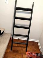 img 1 attached to Stylish And Functional Hallops 5Ft Wooden Blanket Ladder - Perfect For Rustic Farmhouse Decor! review by Travis Rio